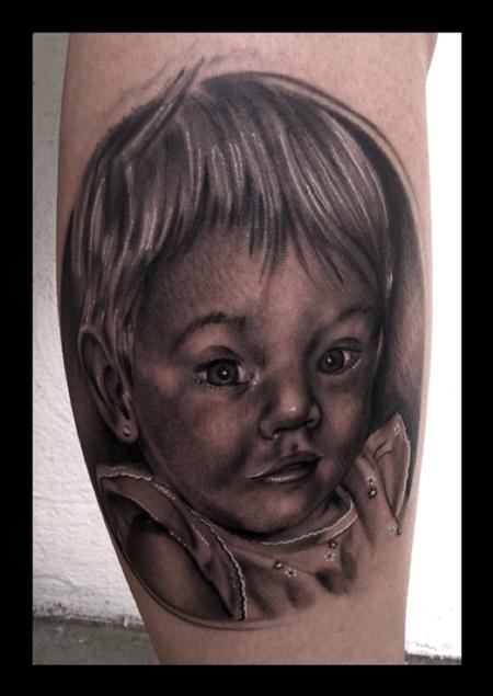 Brent Olson - Black and Grey realistic portrait tattoo brent olson art junkies tattoo